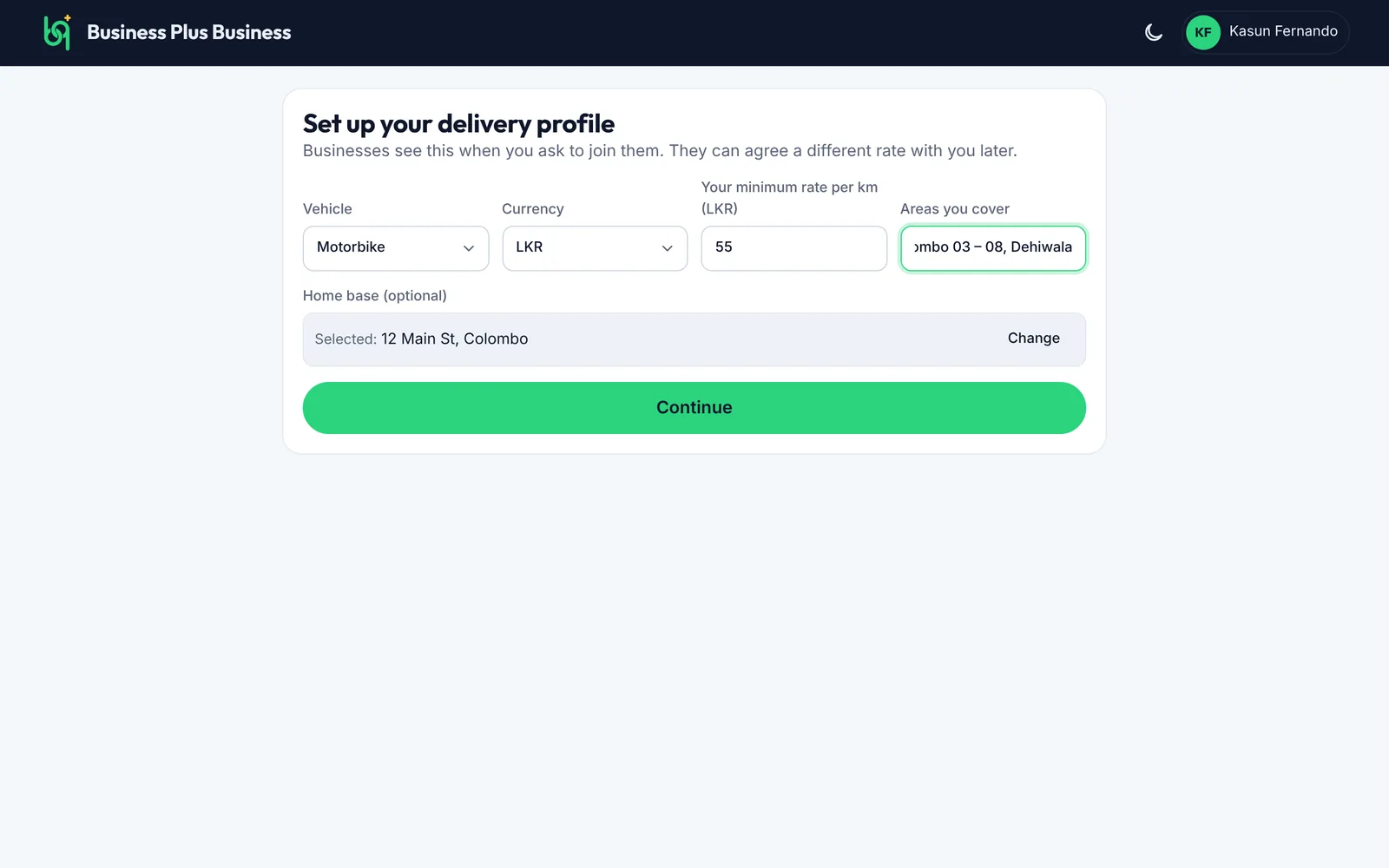 Set up your delivery profile on a computer