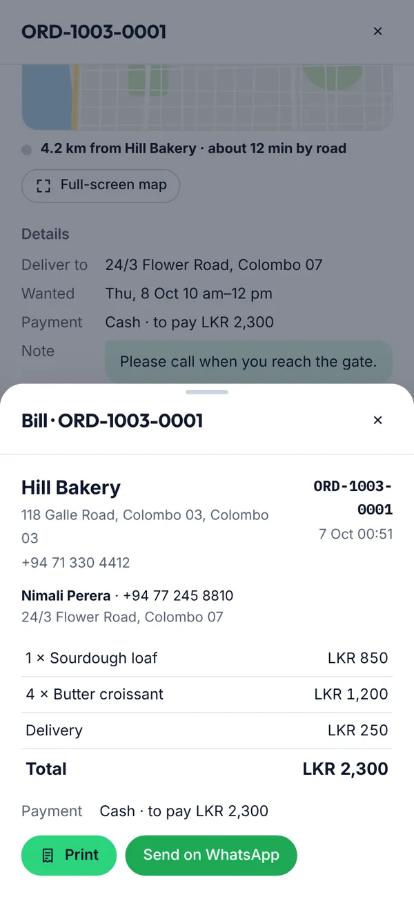 A bill on a phone