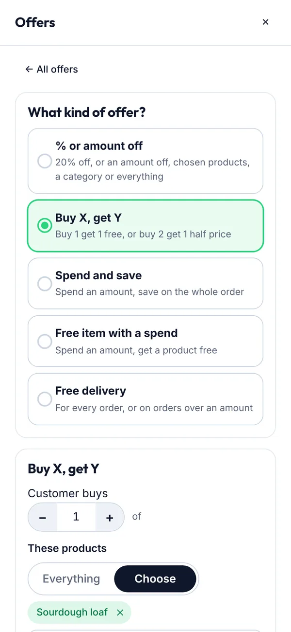 Making a Buy X, get Y offer on a phone