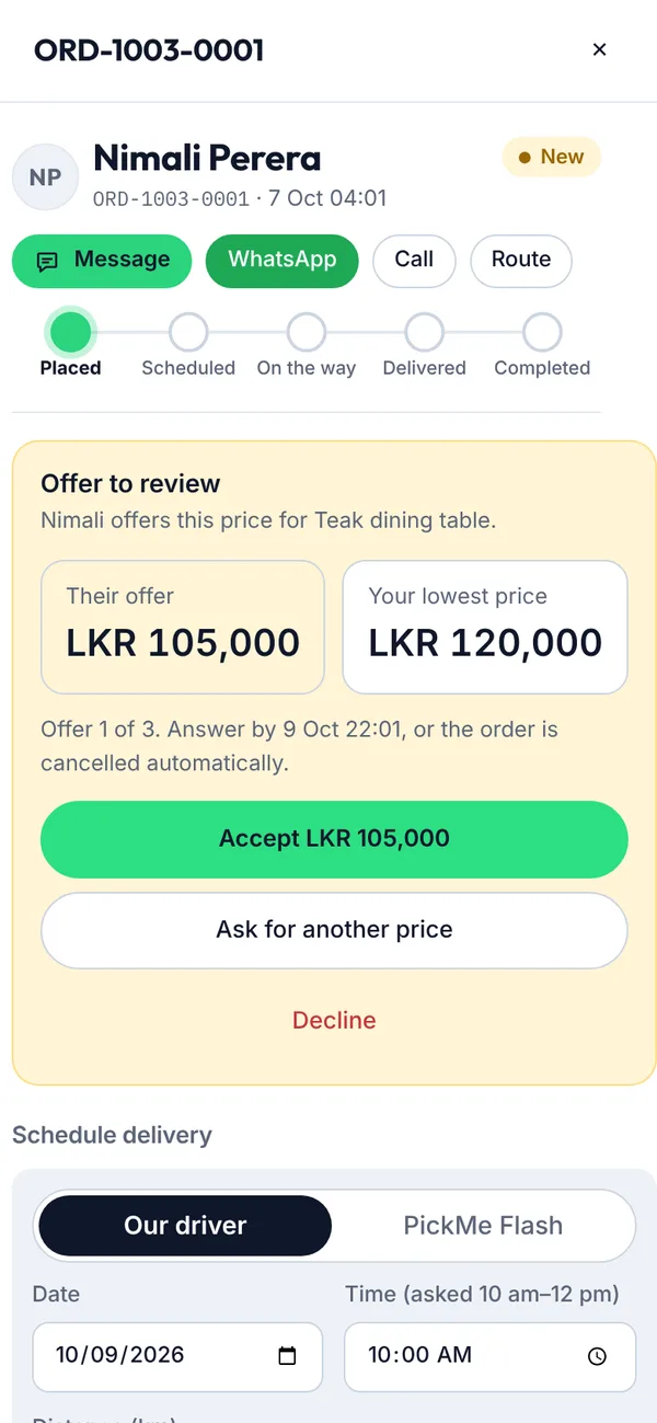 An offer to review on a phone